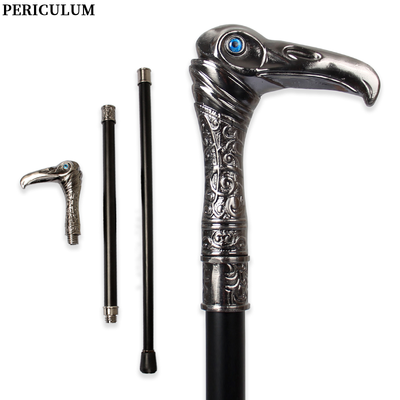 Detachable Cosplay Prop - Bengala Vintage Prateada com Ponta de