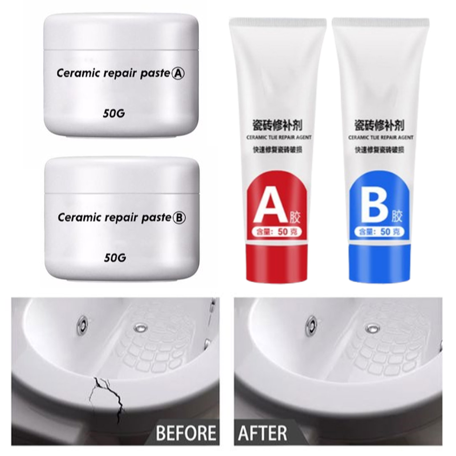 Contact Cement Glue - Adesivo AB para Reparo de Azulejos