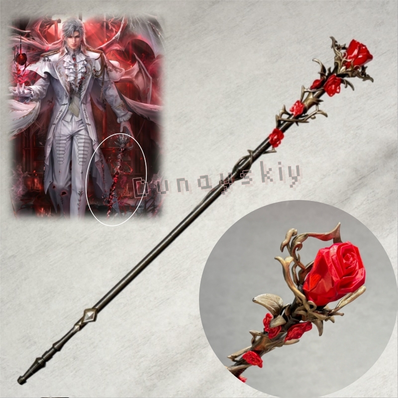 Detachable Cosplay Prop - Varinha Sylus Staff Silver Wing Demon