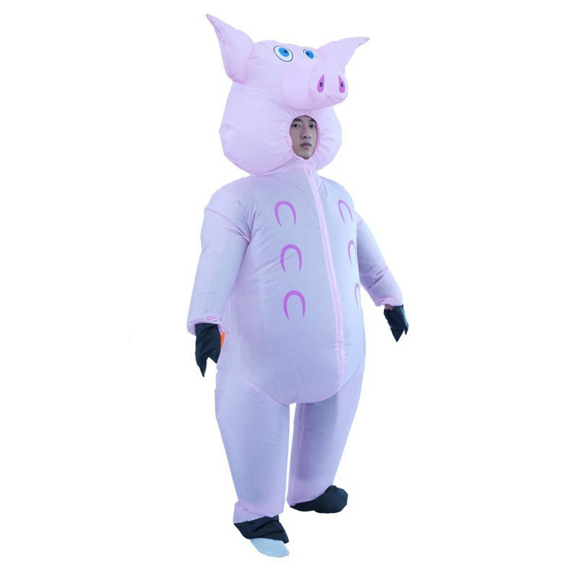 Cosplay Prop Business - Fantasia Inflável de Porco Rosa para